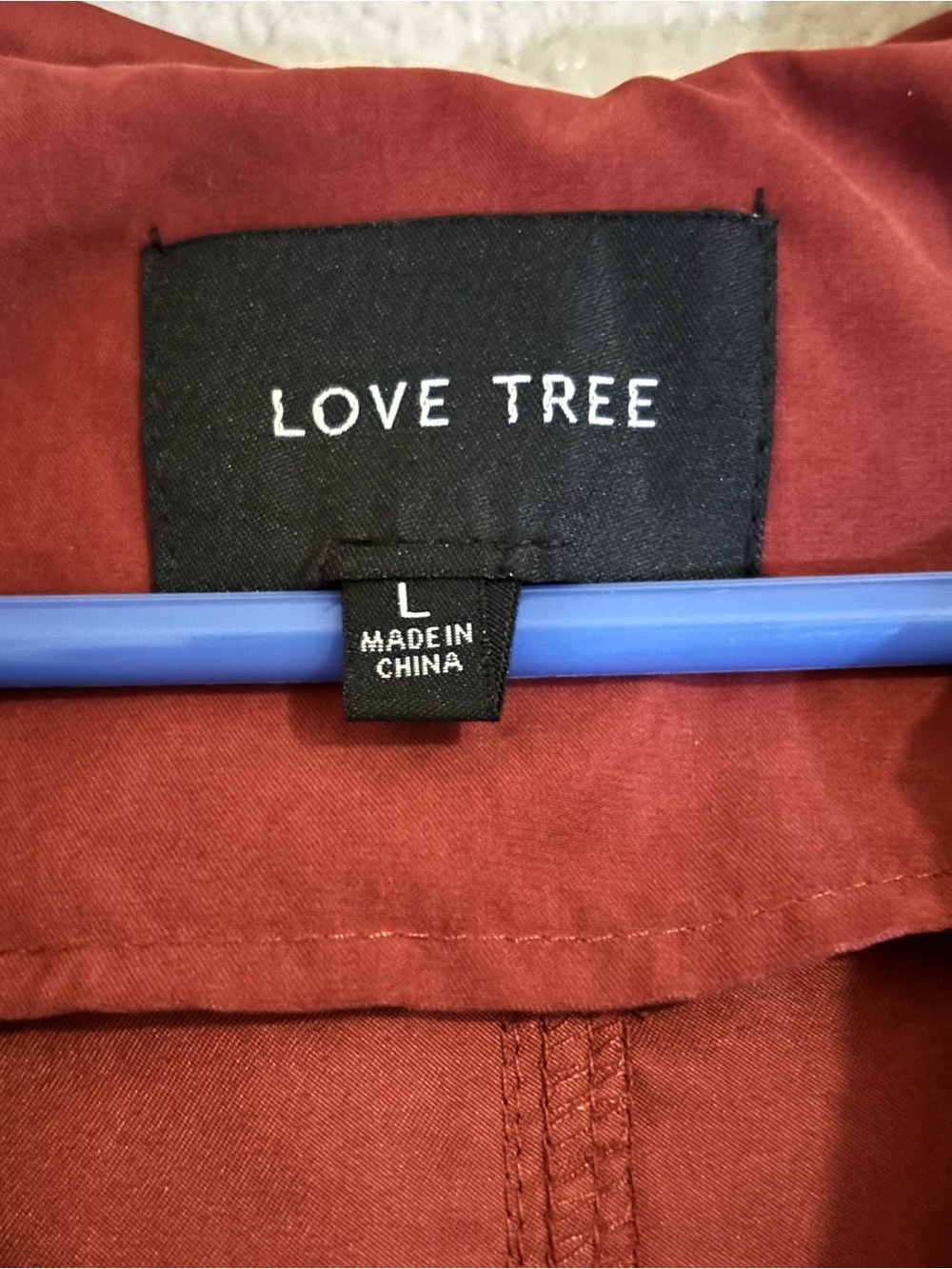 NWOT Love Tree Hooded Drawstring Jacket - Rosewood - Picture 4 of 8